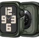 6 x Bisikor 2 in 1 Metal Case Compatible with Apple Watch Series 6/5/4/SE 44mm Case, Rugged Protective Bumper with Shockproof Silicone Cover for iWatch 44mm (Army Green)