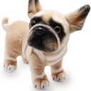 BABOLI Lifelike Frenchie Dog Stuffed Animal Super Realistic Plush French Bulldog Doll Puppy Plushies Toy Funny Gifts for Kids Present or Stuff Collection 9 Inches