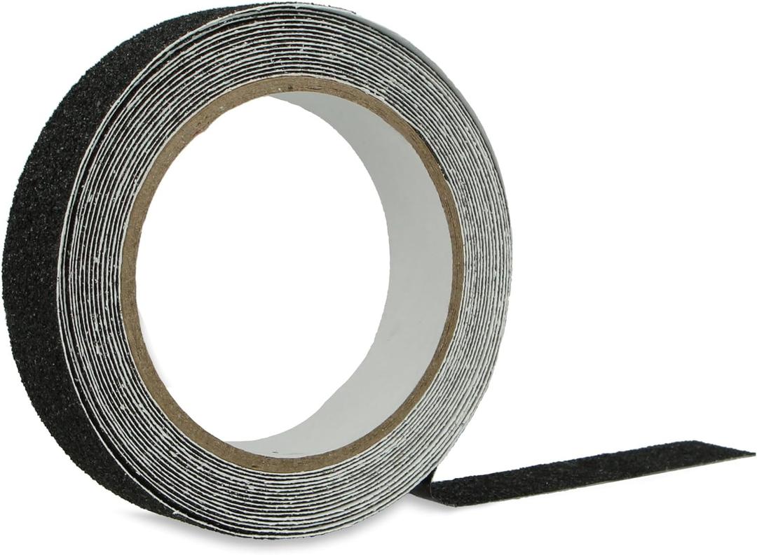Black Non-Slip Tape Mod. 612 | Dimensions: 5 meters x 25 mm | Extra Strong Fixation and Moisture Resistant | Floor Adhesive Tape | Perfect for Stairs and Ramps in Entrances or Homes
