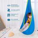 OUTREE Kids Pod Swing Seat, Cotton Child Hammock Swing Chair, Sensory Swing for Indoor and Outdoor Use, Blue
