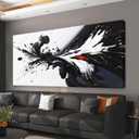 QSQ Black And White Wall Art Modern Abstract Wall Art For Living Room Prints Black Canvas Art Wall Decor Abstract Paintings Picture For Bedroom Office Home Wall Decor Chicago Artwork 24 × 48 In