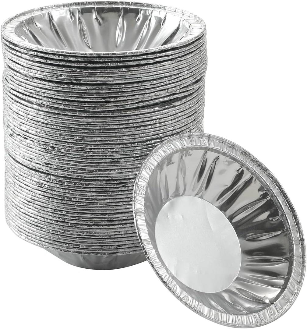 50 Pack - Pie Pans 4 inch,Mini Pie Tins HEAVY-DUTY Disposable Aluminum Foil Tart/pie Pans for Baking Easily Stack & Store, Freeze & Reheat