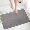 Bath Mats 36x24 Non-Slip Absorbent Bathroom Rug, Quick Dry Machine Washable Shower Tub Mat with Rubber Backing, Soft Floor Carpet for Bathroom Decor Waffle Grey