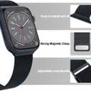 EPULY Compatible with Apple Watch Band 38mm 40mm 41mm 42mm Series 10 11, Stainless Steel Mesh Loop Magnetic Clasp Bands for iWatch Series 9 8 7 6 5 4 SE3 2 Women Men - 42/41/40/38mm Midnight