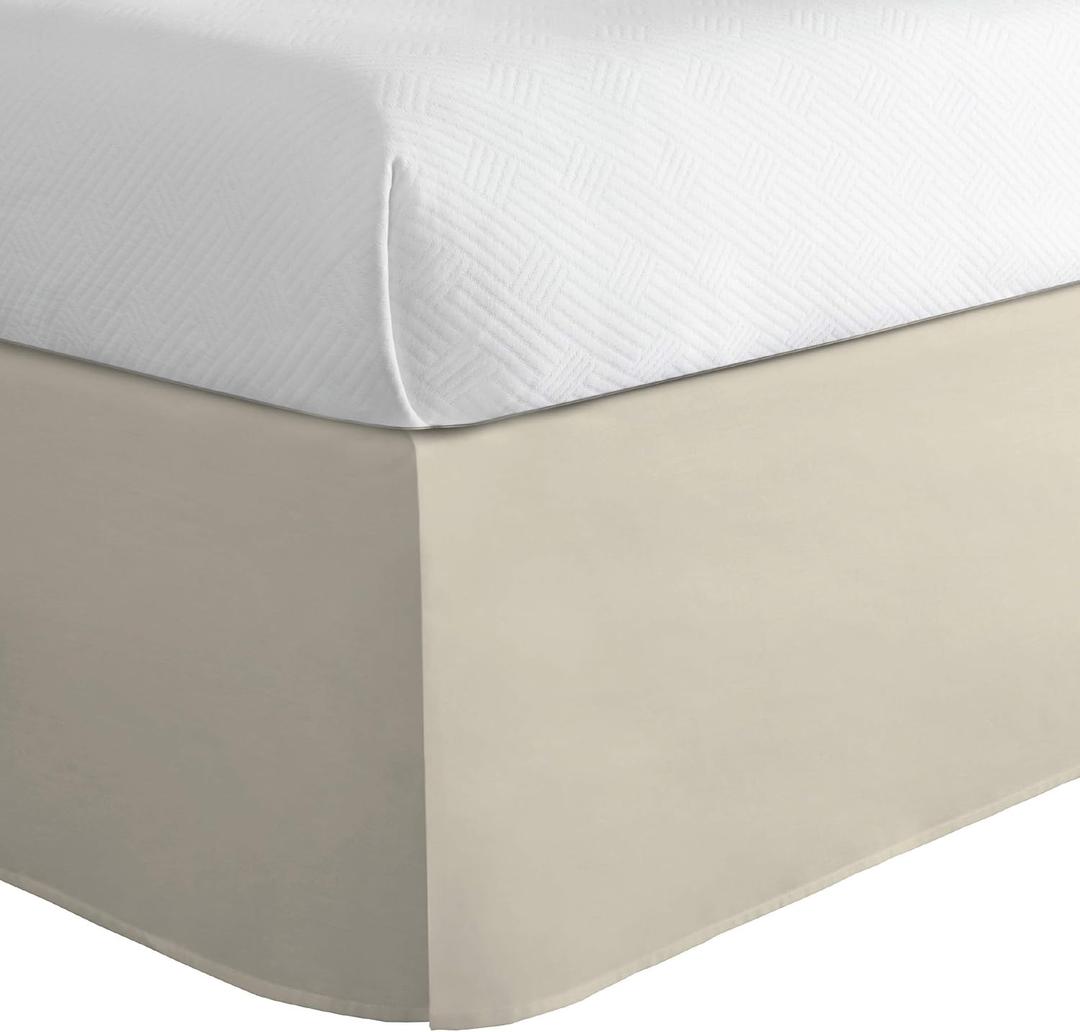 Todays Home Classic Tailored Bed Skirt Dust Ruffle, Cotton Blend Design, 14" Drop Length, California King, Buttercream