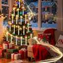 Christmas Decorations - 32pcs Floating Candles with Wand Magic Hanging Candles, Flameless Warm Light Flickering Battery Operated Candles, Floating LED Candle for Halloween Christmas Theme Party