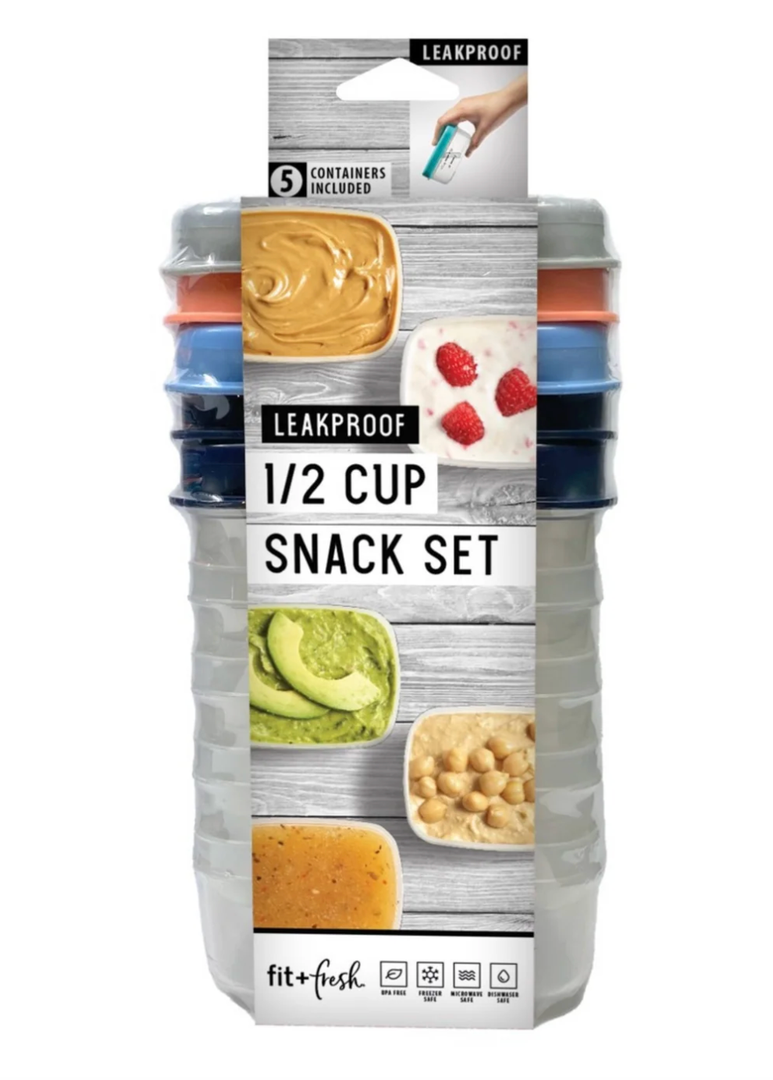 Adult 1/2 Cup Containers, Multicolor 5 Packs