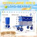 𝐔𝐩𝐠𝐫𝐚𝐝𝐞 Beach Wagon with Big Wheels for Sand, Double-Decker, 9" PVC All-Terrain Wheel, 500 lb Load Capacity, Oversized 400L, for Beach, Camping, Garden & Outdoor Sports (Blue)