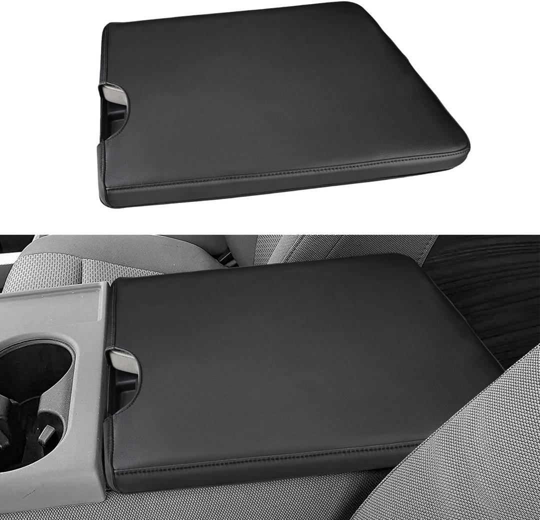 INTGET Center Console Armrest Cover for 2026 Ford F150 Accessories 2015-2023 2024 2025/for F250 F350 F450 F550 2017-2026 40/20/40 Jump Seat Car Arm Rest Lid Seat(black stitches, 2015-2026 Jump Seat)
