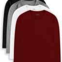Brix Boys' Long Sleeve Tees - Tagless Crewneck Cotton Soft 4-pk Shirts. 2-20 (11-13 Years, Black, White, Grey, Marron) 11-13 Years Old