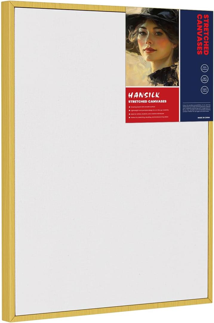 Framed Canvas Blank 16x20 - DIY Painting Art with Sturdy Wooden Frame, Modern Empty Canvas for Paint-Your-Own Art Ready to Hang Wall Decor
