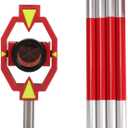Survey Mini Prism with 4 Poles - Prism for Total Station with Pole System, 17.5 mm Offset Constant, Compact Surveying Prism Kit(SP063B)