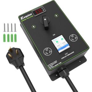 Manual Splitter Switch with Breaker, 3 Prong NEMA 10-30 Dual Socket Knob Selection Switch, 120/240 VAC Selective Charging Switch, Ideal for Ovens, EV, Dishwashers, Garbage Disposal