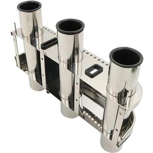Haida 3 Tube Fishing Rod Holder & Boat Organizer Rod Rack Stainless Steel Fishing Rod Bracket Tube-linked Fishing Accessories Fishing Lovers' Gifts