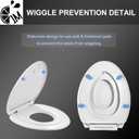 1M Family Toilet Seat, Patented Slow Close & Quick Releasing Technology, Anti-Wiggling, Easy to Install and Clean, Standard Elongated with Toddler Seat Built In (1 Piece)