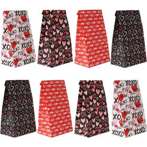 Haobell Valentines Day Bags - 24 Pcs Valentines Goodie Bags With Stickers for Classroom Parties, Kids, Coworkers (Valentine03)