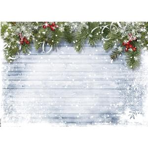 Winter Christmas Backdrop 7x5ft Snowflake and Pine Branch Wooden Wall Background White Snow Scene for Holiday Party Pphoto Booth Christmas Wall Decor 219