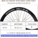 700x38c/700x40c Bike Tube FV48mm Presta Valve 2 Pack Road Bicycle Inner Tubes with 2 Tire Levers Premium Butyl Rubber Gravel Bike Tubes