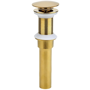 Bathroom Sink Drain, Gold Drain Stopper Bathroom Sink Without Overflow,Pop Up Drain Assembly With Detachable Strainer Basket,Built-In Anti-Clogging Strainer,Stainless Steel