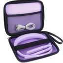 Mothers Day Gifts for Mom Wife: Purple Neck Light with Storage Case for Book Lovers Knitters Crafters, 10-80Hrs Eye-friendly Rechargeable Book Reading Lamp Knitting Crochet Craft Light Sewing Supplies