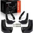 A-Premium Set of 4PCS Mud Flaps Splash Guards Mudguards Mudflaps with Hardware Kits Accessory Compatible with Acura MDX, 2014-2016, Black Color, Front LH RH and Rear LH RH