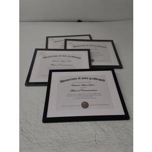 upsimples Certificate Frame with High Definition Glass, 8.5 by 11 Picture Diploma Document Frames for Wall and Tabletop, Black 4 Pack