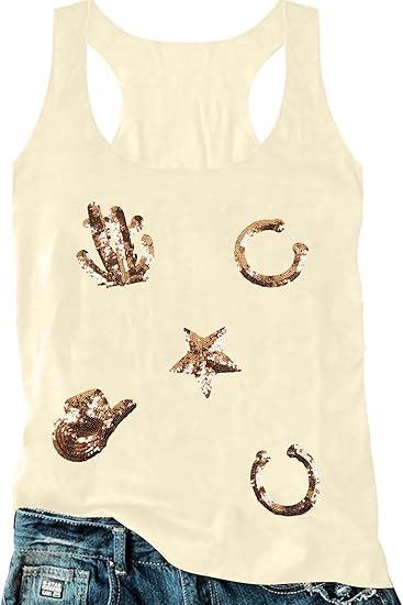 Women Cowgirl Tank Top: Western Rodeo Graphic Tee Summer Vintage Round Neck Racerback Tank Tops Apricot  Women Cowgirl Tank Top: Western Rodeo Graphic Tee Summer Vintage Round Neck Racerback Tank Tops Apricot