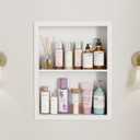 14x18 Medicine Cabinet Recessed Stainless Steel, 2-Tier, Medicine Cabinet Organizer,Stainless Steel Wall Niche, Bathroom Wall Cabinet, Recessed Bathroom Cabinet, Cabinet recessed Wall Cabinet (White)