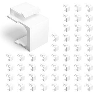 VCE UL Listed (50-Pack) Blank Keystone Jack Inserts for Keystone Wall Plate and Patch Panel, White