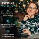Prospek Blue Light Blocking Glasses Clear Lens for Office&Work, Yellow/Amber Lens - Evening Use, Reduce Eye Strain, Unisex