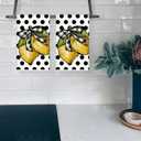 TAJWE Summer Kitchen Towels 18x26 Inch Set of 2 Lemon Dots Dish Towels Farmhouse Seasonal Decorative Hand Cloths for Kitchen Decoration White