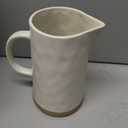 Nat & Jules Large Raw Bottom Matte White 48 ounce Ceramic Pitcher Jug (Cream)