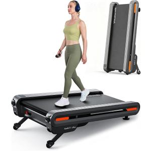 Vitalwalk Walking Pad with Incline, 43"x18" Wide Full Deck 12% Auto Incline, Under Desk Treadmill with 350lb Capacity, Portable Treadmills for Home Office, 4-Way Mobility & Vertical Storage, App