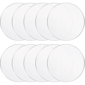 Yalikop 10 Pcs 8 Inch Acrylic Circle Blanks Clear Disc Round Transparent Acrylic Coasters Ornament Clear Circles Disc Blank Bulk for Cake Disk Table Top DIY Crafts Art Projects Suplies