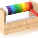 Wood Masking Tape Dispenser & Holder - Multi Roll Tape Dispenser & Cutter - 9.6" x 5.5" x 5" for Painting, Kitchen & Office