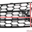 Topteng Honeycomb Style Fog Light Grill Bumper for Audi A4 S-LINE (8K2, B8) 2008 2009 2010 2011 2012 Sport Version, for Audi S4 08-12 Sport Version