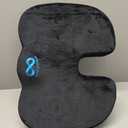 Everlasting Comfort Doctor Recommended Memory Foam Seat Cushion for Office Chairs & Car Seat - Ergonomic Office Desk Accessories for Tailbone Pain Relief, Sciatica & Back Support (Black)