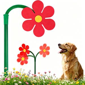 Crazy Daisy Sprinkler 360 Rotating Dancing Sunflower Water Sprinkler for Lawn, Garden & Yard Watering, Outdoor Play Sprinkler for Dogs (Red)