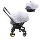 Baby Mosquito Net for Car Seat, 2 in 1 Baby Car Seat Cover with UV Protection Sunshade, Summer Carseat Cover Canopy with Two-Way Zipper, Universal Bug Net for Doona Stroller