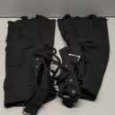 Micotaku Women's Gothic Punk Y2K Cross Style Knit Long Leg Warmers Loose High Socks with PU Leather Straps