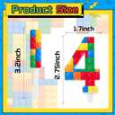 3 x 7 Pcs Building Block Themed Birthday Candles Set Building Blocks Number 4 Candle Cake Topper for Building Block Party Decoration Supplies (Number 4) (Multicolor)