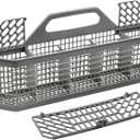 WD28X10128 Dishwasher Silverware Basket Gray By AMI PARTS Replacement (19.7"x3.8"x8.4") for GE Dishwasher, Replace WD28X10127, WD28X10131, WD28X10132