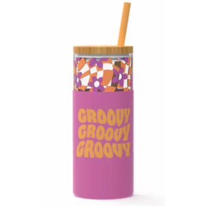 EcoVessel DH Glass Tumbler W/ Silicone Pink, 20 oz