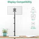 WALI Single Monitor Stand Desk Mount, 39 inch Tall Monitor Stand Fully Adjustable, Articulating Arm for Computer Screen up to 32 inch, 22lbs (M001XXL), Black
