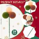 24 Pcs 7.9 Inch Christmas Ball Ornament Picks Christmas Tree Picks with Glitter Xmas Ball Ornaments for Xmas Tree Topper Vase Fillers Wreath Stairs Garland Decoration Supplies (Novelty)