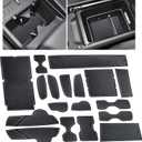 for 2026 2025 2024 Hyundai Santa Fe Accessories Cup Holder Insert Door Slot Mats Center Console Liner Glove Box Cover Cup Holder Coaster for Santa Fe Interior Trim Non-Slip Pad 18PCS (Gray)