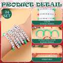 Team Naughty or Nice Gifts Christmas Party Favors 24 Set Christmas Clay Bracelets and Cards Friendsmas Party Supplies Decorations for Adults Santa Charm Women Birthday Gift