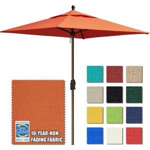 EliteShade USA 10-Year-Non-Fading 6x6Ft Square Market Patio Umbrella, UPF 50+ UV Protection Performance Sun Umbrella, Heavy Duty Commercial Grade Outdoor Table Umbrella with Crank, Windproof Vented Top for Garden, Pool, Deck and Outdoor Playsets, Rust
