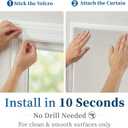 100% Blackout Self Adhesive Curtains Portable Curtain Simple and Easy to install Bedroom Window Thermal Insulated Kitchen Room Darkening Black Small Drapes, W35 x L72 inch, 1 Panel, Light Beige