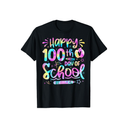 Happy 100th Day Of School Tie Dye Rainbow 100 Days Smarter T-Shirt